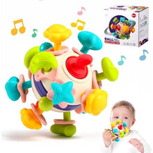 Baby First Teething Rattle, Baby Toys for 1-Year-Olds, Montessori Games, Baby Development 0-12 Months, Girls and Boys Gift