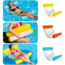 Luxury Inflatable Floating Hammock for Swimming Pool - Orange - Compact and Easy to Transport - Dimensions 130x73cm