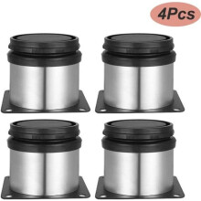 Furniture Legs - Gesentur - 4 Adjustable Legs 50 mm Height - Brushed Stainless Steel - Set of 4