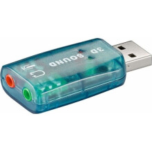 USB sound card with microphone input and audio output