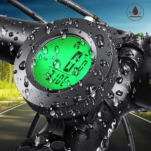 Bike Computer - Accepts - Wired - Waterproof - 3-Color Backlight - LCD
