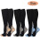 Compression Socks - Unisex - Running - 3 Pairs - Grey, Beige, Blue 1
