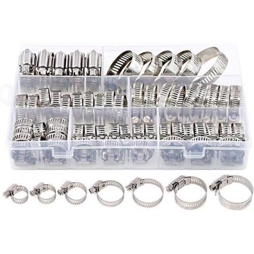 Hose clamps - DASINKO - 60 pieces - Stainless steel - Adjustable - Rustproof