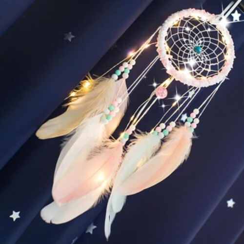 Beltlife Handmade Feather Dreamcatcher Night Light Home Decor - 483