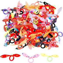 100 x Rabbit Ear Hair Rope, Elastic Rabbit Ear Strap, Suitable for Children's Gifts