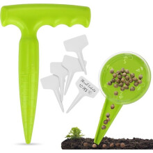 2pcs Bulb Planter Seeding Tools, 10pcs Vegetable Garden Labels - Gardening Tool for Sowing Vegetables and Flowers