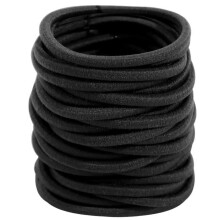 Hair Elastics - Noname - 100 Pieces - 4mm - Black - Soft and Durable
