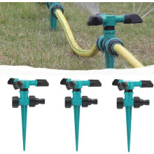 Set of 3 360 automatic lawn sprinklers, three-arm rotating sprinkler, automatic lawn watering system, p