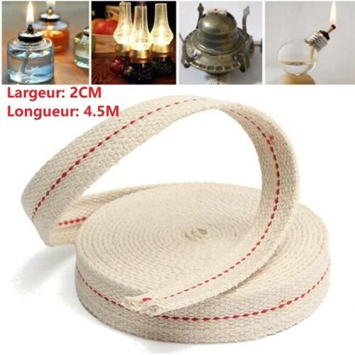 Flat Cotton Wick - 4.5m - Width 2cm - For Oil Lamps and Lanterns