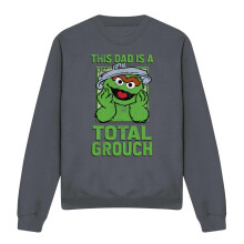 (M, Charcoal) Sesame Street Unisex Adult This Dad Is A Total Oscar The Grouch Sweatshirt