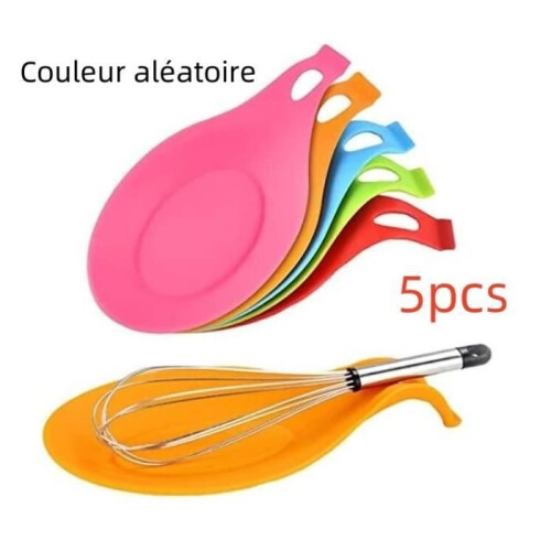 Spoon rest - Kitchen - Silicone - 5 pieces - Random color - Ergonomic design