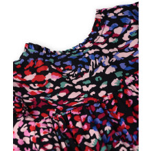 (6 Years, Black) Beebay A-lijn jurk met knoopsluiting en print, zwart