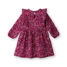 (6 Years, Maroon) Beebay Jurk met abstracte print en ruches, bordeauxrood
