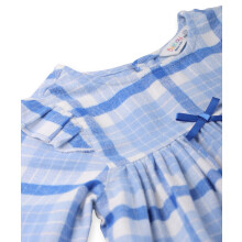 (4 Years, Blue) Beebay jurk met schouderruches en ruitjespatroon, blauw