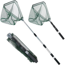 KAKOO Folding Fishing Landing Net - Triangular Net - Nylon - Black - Adult - Unisex - Fishing