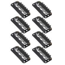 SALUTUYA Wig Clips, 6-Prong Hair Extension Clips, 100 Pieces, Wig Clips, Hygienic Steel, Glue