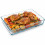 Rectangular Glass Oven Dish Tray Baking W/ Metal Grate 8