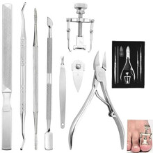 Ingrown Toenail Nail Clippers 8-Piece Professional Stainless Steel Manicure Pedicure Kit, Nail File, Nail Excavator, Cuticle Pusher