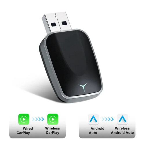 Adaptador Sem Fio Universal 2 em 1 para CarPlay e para Android Auto, com Conexão Conecte e Use, Compatível com para . 1