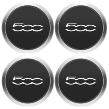 4Pcs 133mm Wheel Centre Hub Caps for Fiat 500, Replacement Hubcap Set 68078419AC 68078421AC