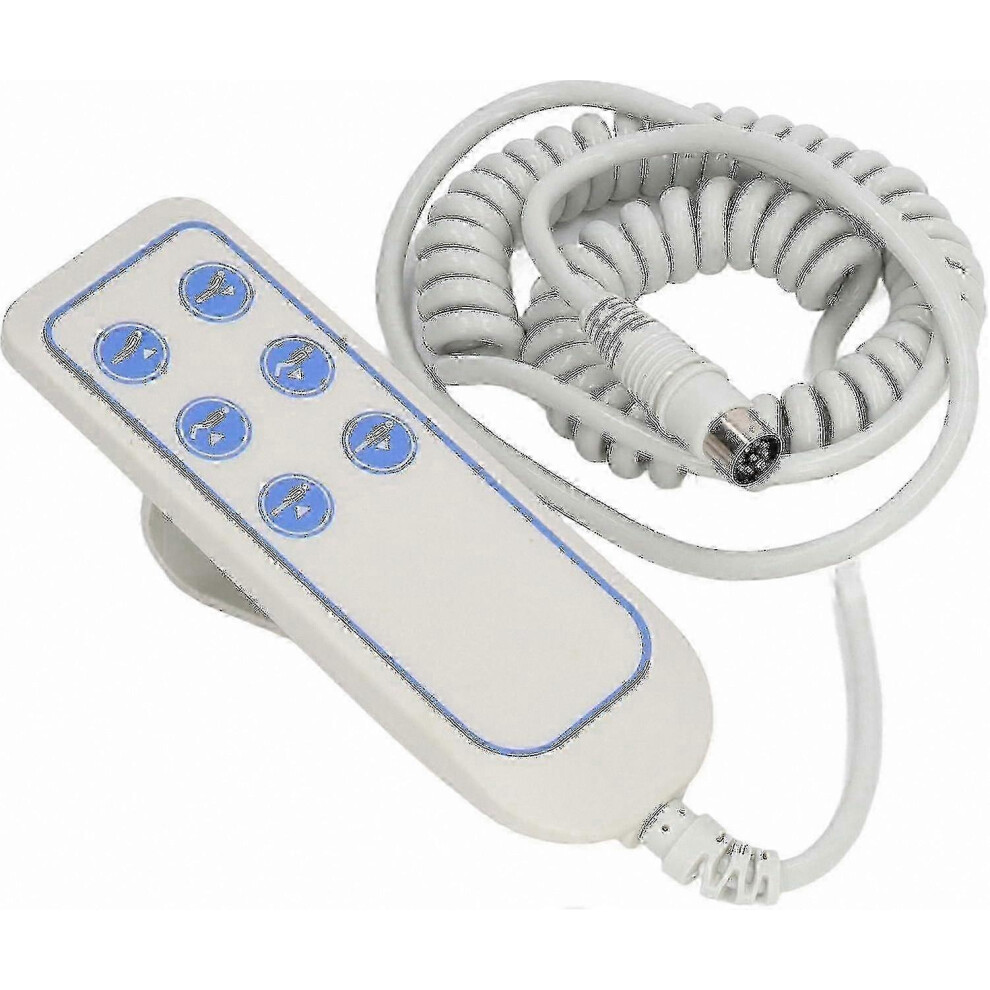 Universal 6 Button Remote Control For Adjustable Beds, 8 Pin Connector Replacement Handset For Lift Beds 6485316045183
