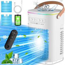 Φορητός ψύκτης αέρα με μπαταρία 5400mAh, παγοκύστες, τηλεχειριστήριο, χρονοδιακ