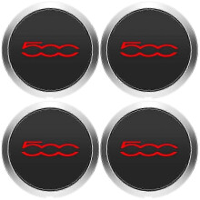 4Pcs 133mm Wheel Centre Hub Caps Dust Cover Set 68078419AC 68078421AC Red Compatible for 500 Wheels