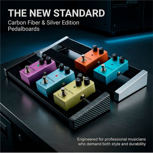 Elektrisk Gitarr Effekpedalbräda Universell Aluminiumlegering Stativ för Organisering Av Effekpedaler Silver 2