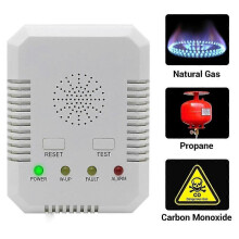 Aardgaslekdetector, brandbaar gastester met alarm voor thuisgebruik en klepdetectie.