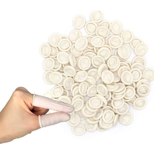Latex Finger Cots - 100pcs - Waterproof - Flexible - Medium Size