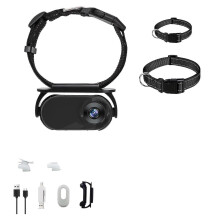Collare con telecamera per gatti 1080p, mini telecamera sportiva wireless con registrazione video, leggero, per gatti e cani