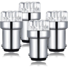 Pacáiste 4 Bolgán Athsholáthair LED Mara BA15D 90-LED le haghaidh Loingseoireachta Bád, Soilse Ancaire agus Deiridh, DC 12V