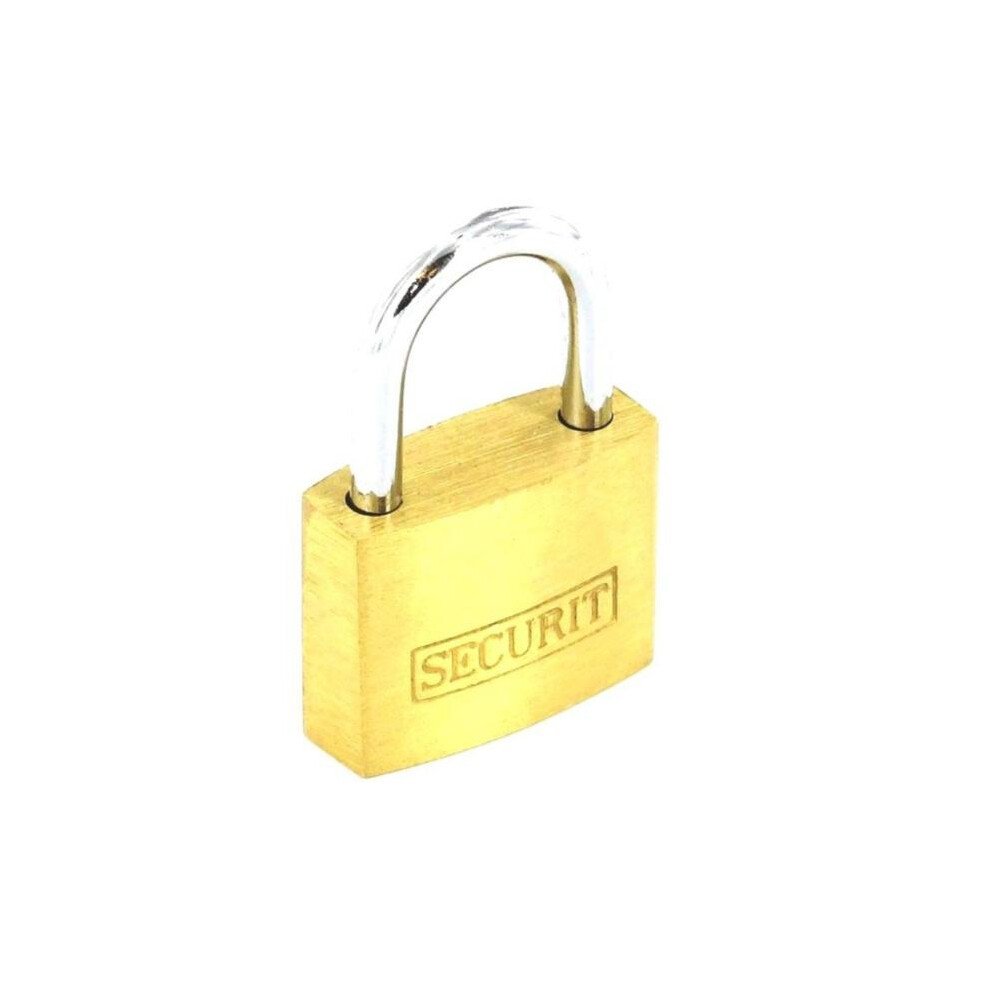 (40Mm, Gold/Silver) Securit Brass Padlock 5063107609625
