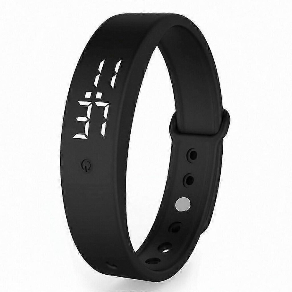 Black Vibrating Alarm Watch For Heavy Sleepers, Silent Wake Up With Multiple Daily Alerts,