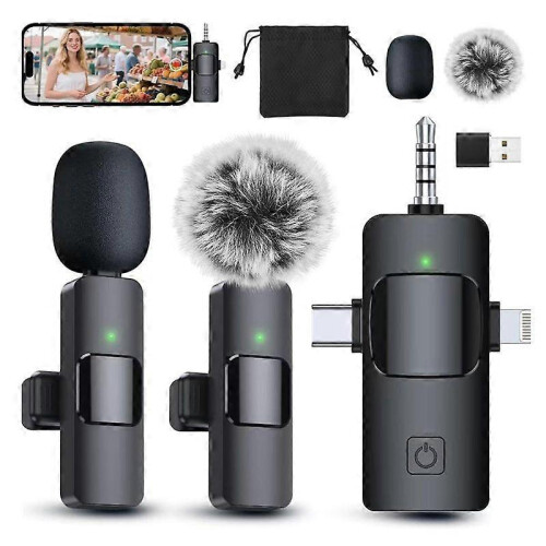 Μίνι ασύρματο μικρόφωνο 3 σε 1 για iPhone, iPad, YouTube, Facebook, TikTok, φορητό μικρόφωνο π