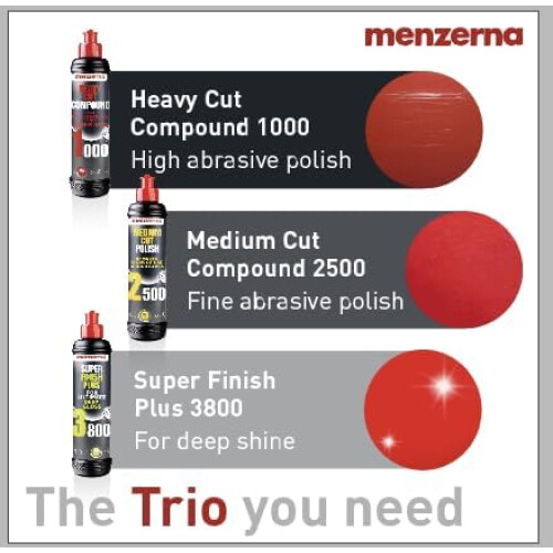 menzerna Polishing Set – HCC1000, MCC2500 & 3800 | 3-Step System for 1