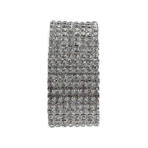 Wedding Bridal Stretchy 8 row Rhinestone Bracelet Bangle 28 mm 2