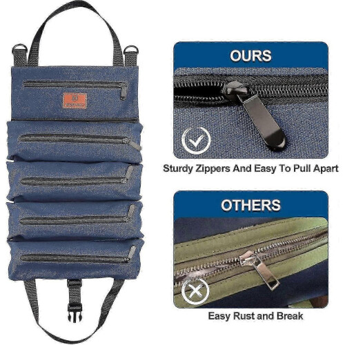 2025 Roll Up Wrench Tool Bag - Canvas - Blue 2