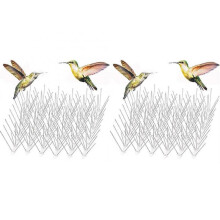 12Pcs Pigeon Spikes Stainless Steel Bird Repeller Set Deterrent Anti Bird Pigeon Squirrel Cat Repellent for Garden Fence