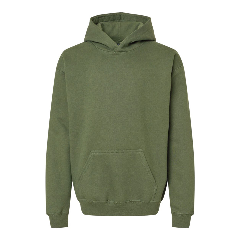 Gildan (S, Military ) Childrens/Kids Fleece Midweight Hoodie Green