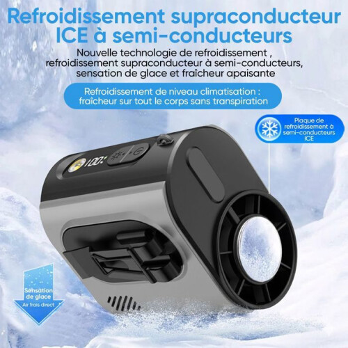 Portable Mini Fan 5000 mAh Battery, 5 Speed Settings, LED Display, Compact Handheld Cooling Fan 2