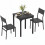 Homcom HOMCOM 3 Pcs Compact Dining Table 2 Chairs Set Black Wood Effect 2