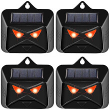 (4Pcs)2/4pcs Solar Powered Animal Repellent Ultrasonic Deterrent Dog/cat/bird Repeller Sonar with Led Light