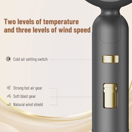 Foldable Hair Dryer 2200W Ionic Powerful 3 Heat Settings 2 Speed Settings Cool Shot Diffuser and Concentrator 1