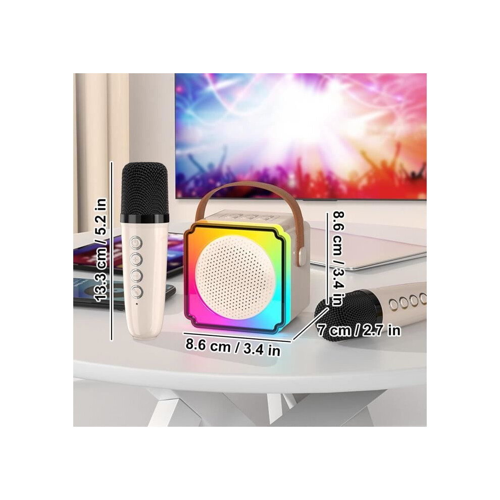 Wireless Kids Karaoke Microphone Set With 2 Microphones, Bluetooth 5.3, Voice Changer And Led Lights, Gift For Ages 3 To 7683718139519