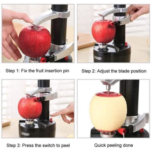 Automatic Electric Vegetable and Fruit Peeler Kitchen Peeling Machine Rotating Cutter Tool 2