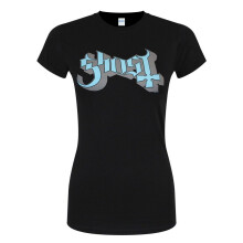 (XXL, Black/Blue/Grey) Ghost Womens/Ladies Keyline Logo Skinny T-Shirt