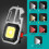 Multifunctional Rechargeable LED Work Light, Portable COB Flashlight Keychain Torch with 7 Modes, Waterproof and Tripod 4