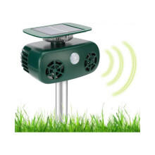 Waterproof Solar Ultrasonic Cat Repeller Outdoor Cat Repeller with Flashing LED Ultrasonic Animal Repeller for Dogs Squirrels Birds Wild Animals