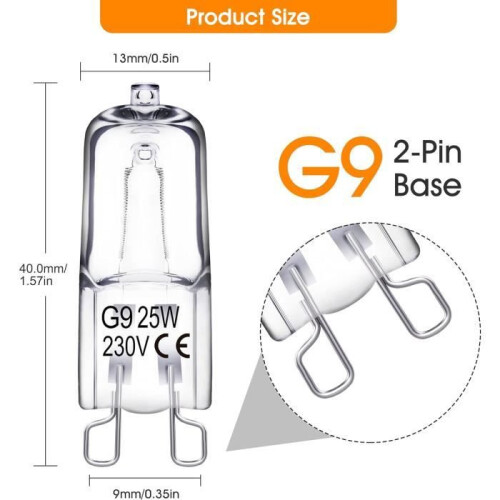 G9 Halogen Bulb 25W Dimmable Warm White 360 Degree Beam Angle for Home Lighting 1